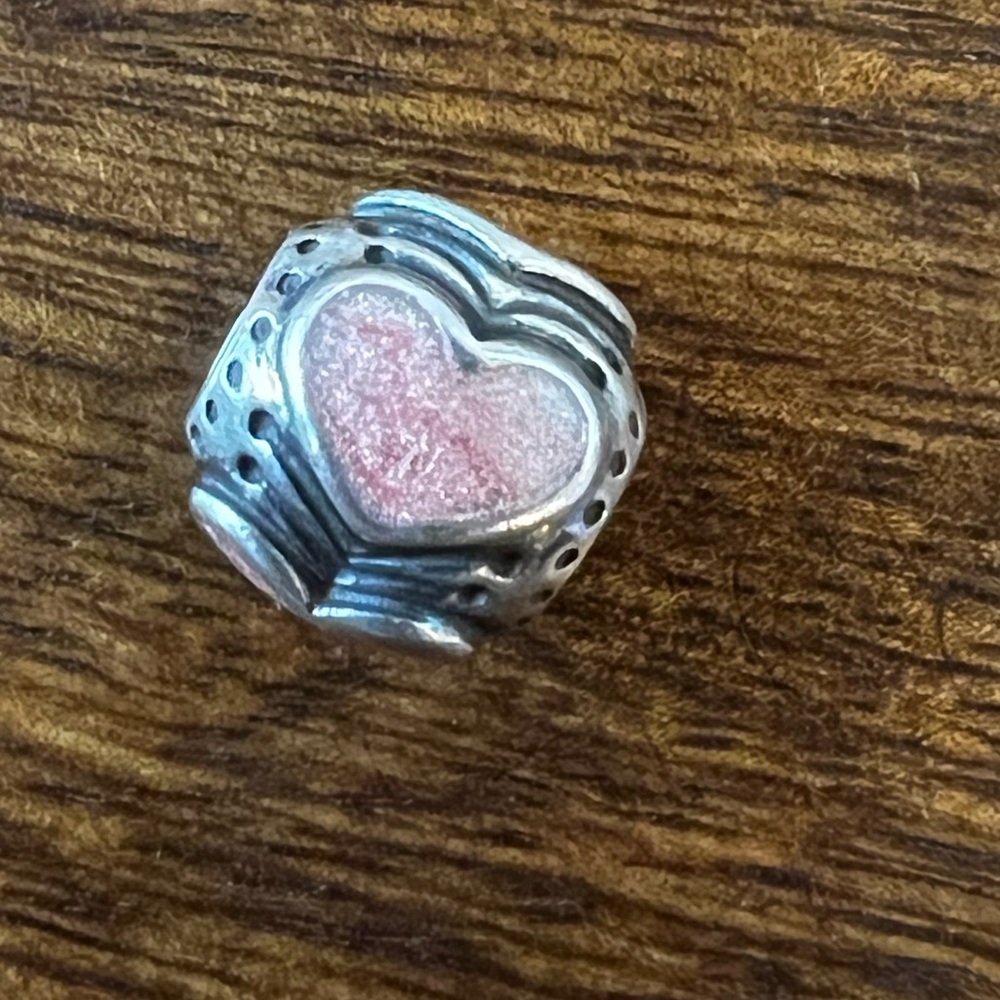 Pandora Bracelet Charm - Pink Enamel Heart - Picture 3 of 3